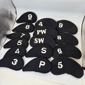 Unbranded Golf Iron Head Covers Lot 15 Neoprene Mixed Set PW SW P 3-9 Used